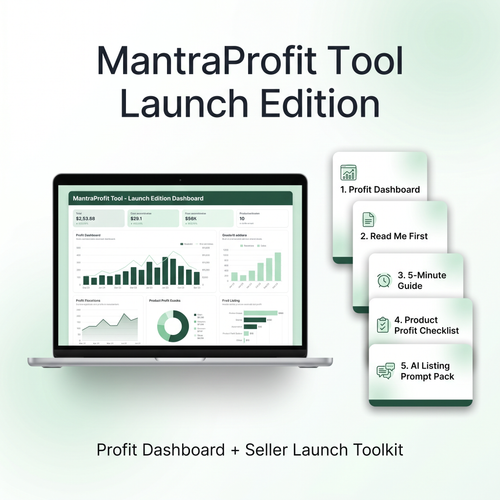 MantraProfit Tool Launch Edition digital product bundle for Etsy, Shopify, POD, and digital product sellers